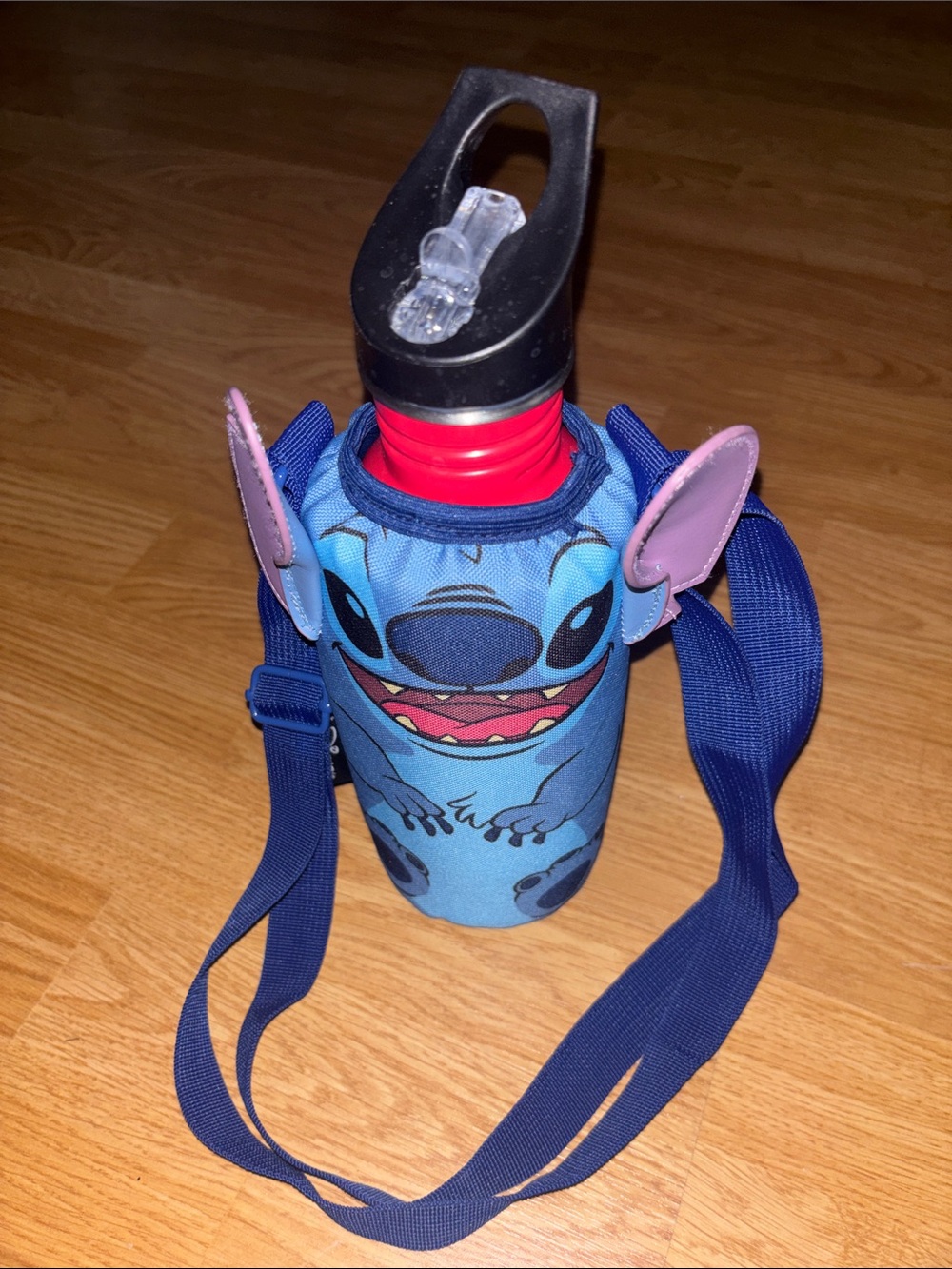 DISNEYStitch Water Bottle Carrier with Strap - Blue & red water bottle